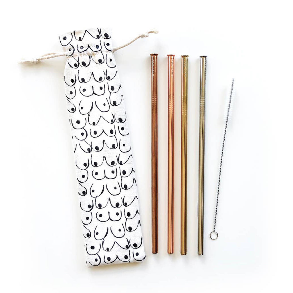 Love Your Body Reusable Metal Straw Set - Salix Intimates