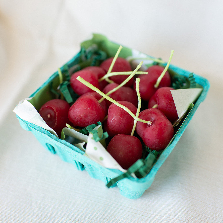 Beeswax Cherry Birthday Candles - 5 Count