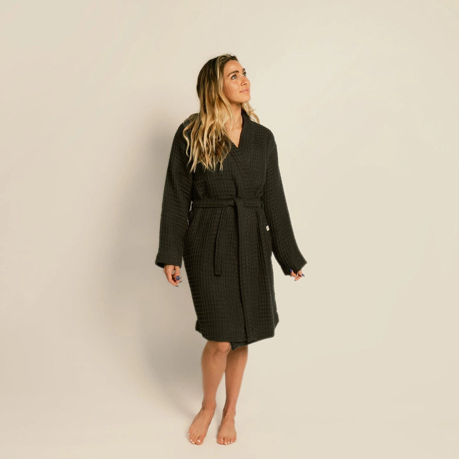 Organic Cotton Weightless Waffle Knit Robe