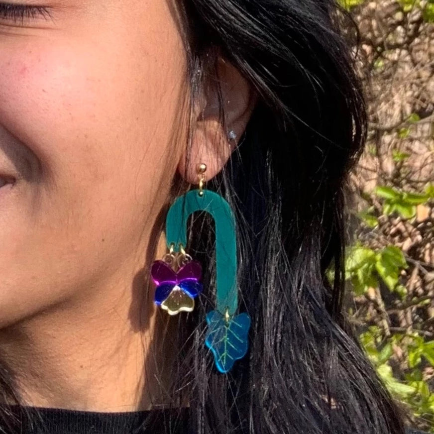 Abstract Violets Earrings