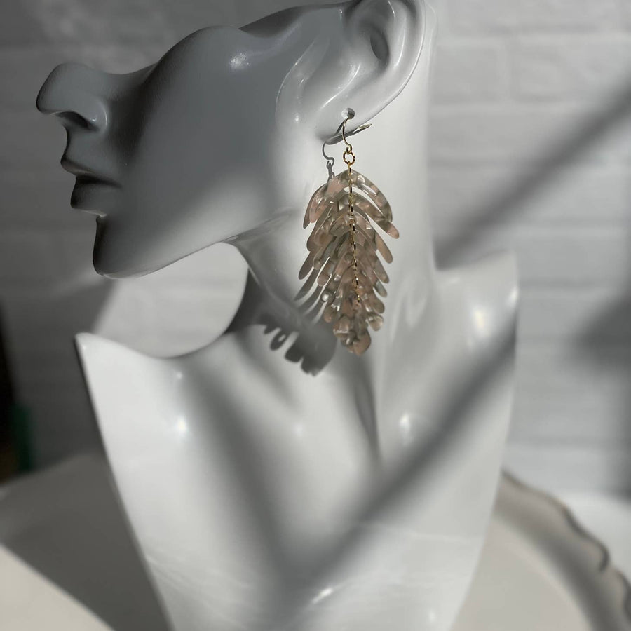 White Ice Corals Earrings