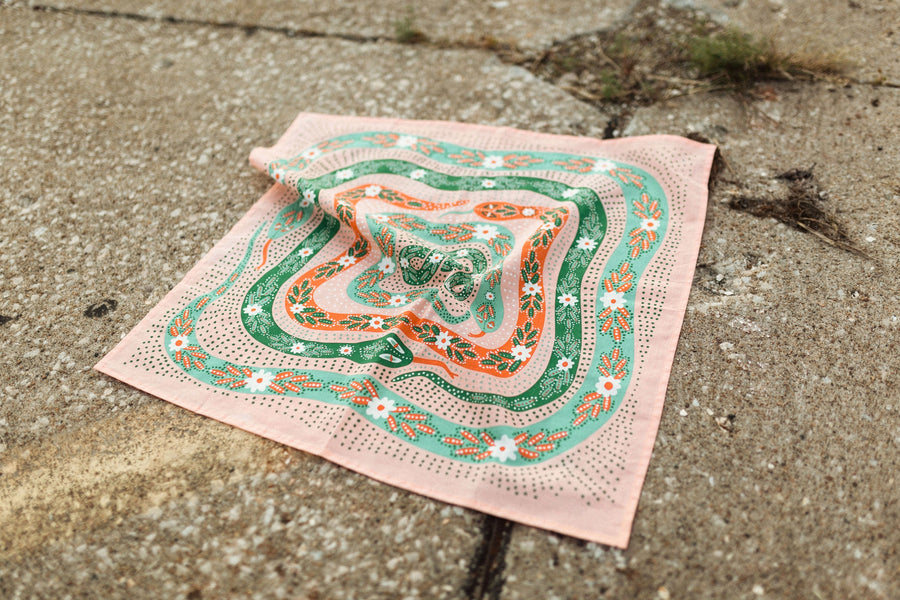 No.069 Pink Snakes Bandana