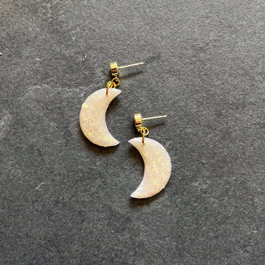 Opal Moon Earrings