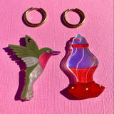 Hummingbird and Feeder Earrings