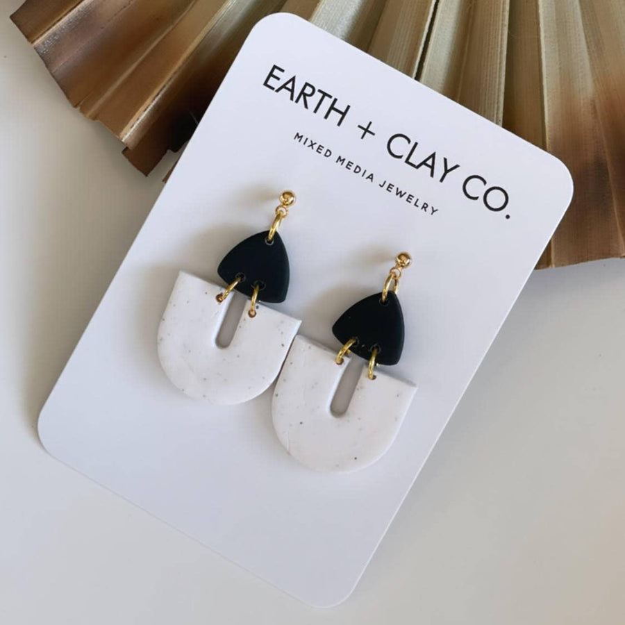 Black + White Polymer Clay Earrings