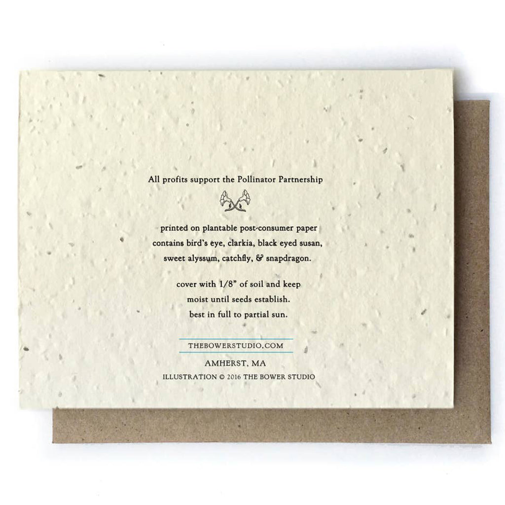 Squash Bee Plantable Seeded Card - Salix Intimates