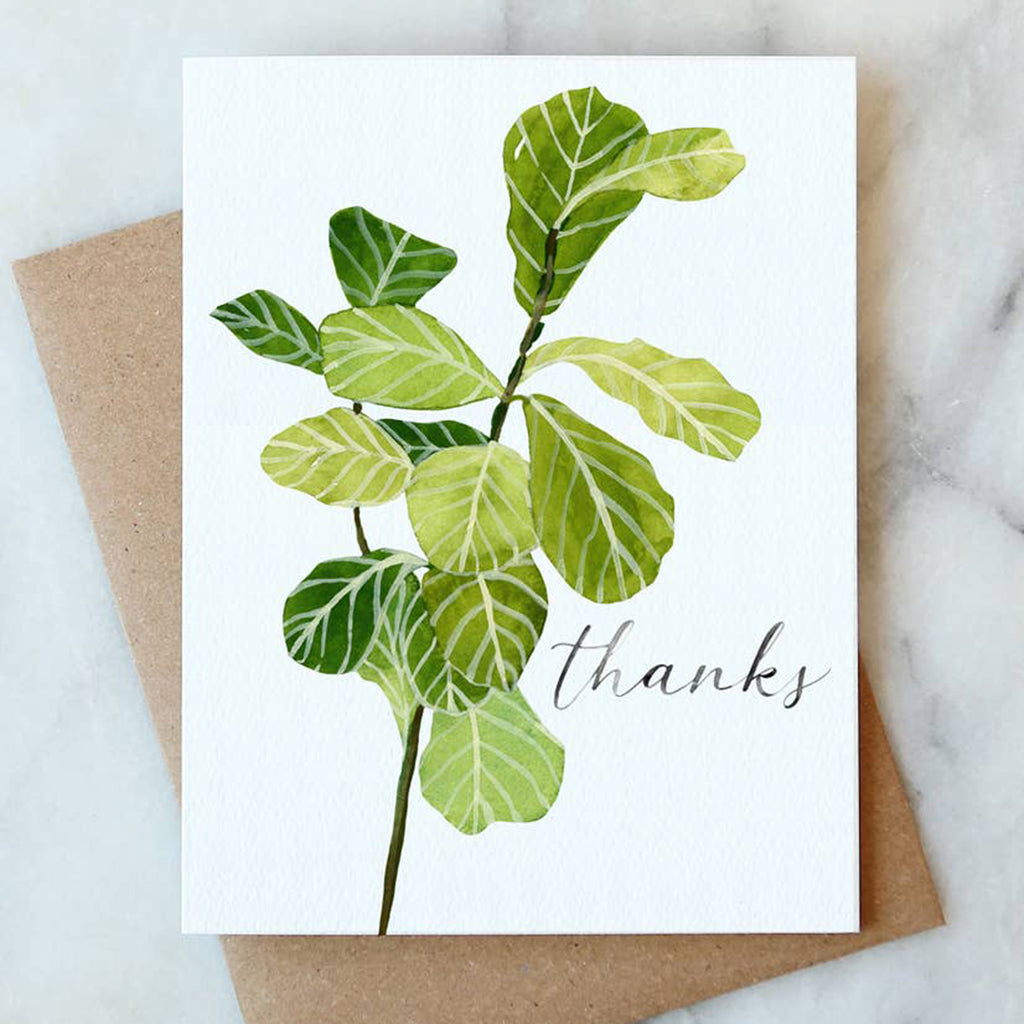 Fiddle Leaf Thanks Card - Salix Intimates