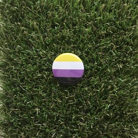 Non Binary Pride Flag Pin-back Button - Salix Intimates