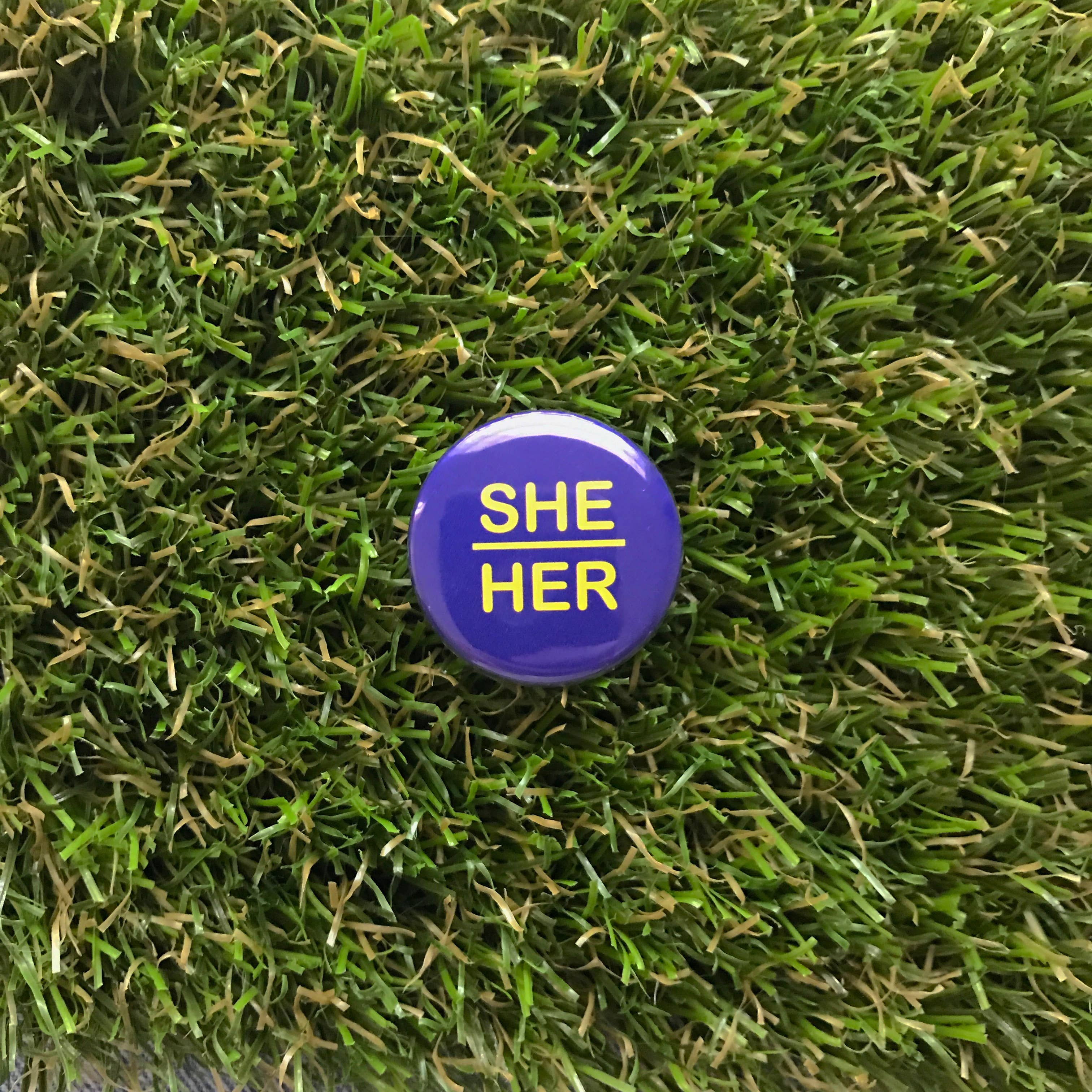 She/Her Pin-back Button - Salix Intimates
