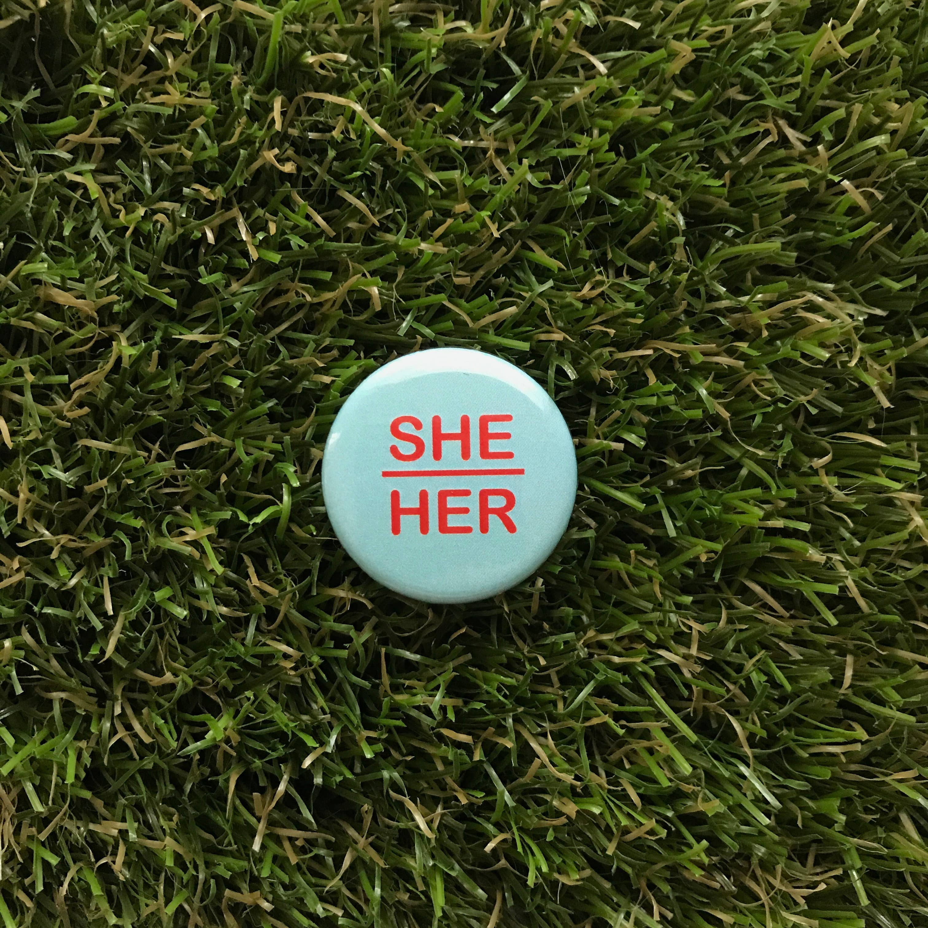 She/Her Pin-back Button - Salix Intimates