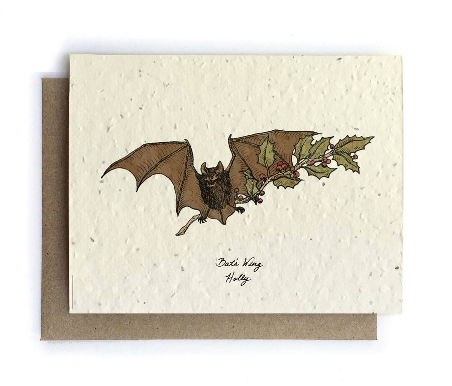 Bat & Holly Plantable Seeded Card