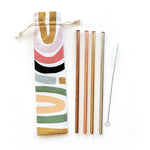 Rainbow Print Reusable Metal Straw Set - Salix Intimates