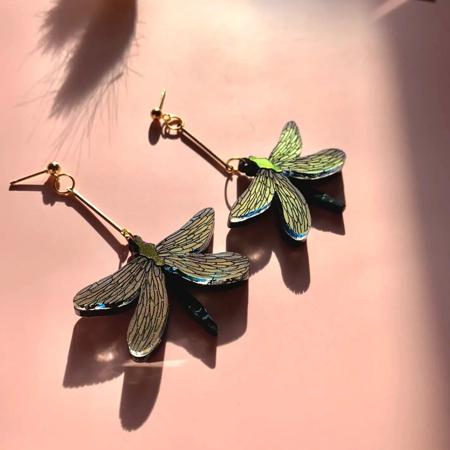 Black Dragonflies Earrings