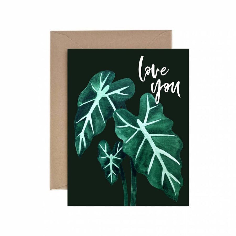 Love You Alocasia Greeting Card - Salix Intimates
