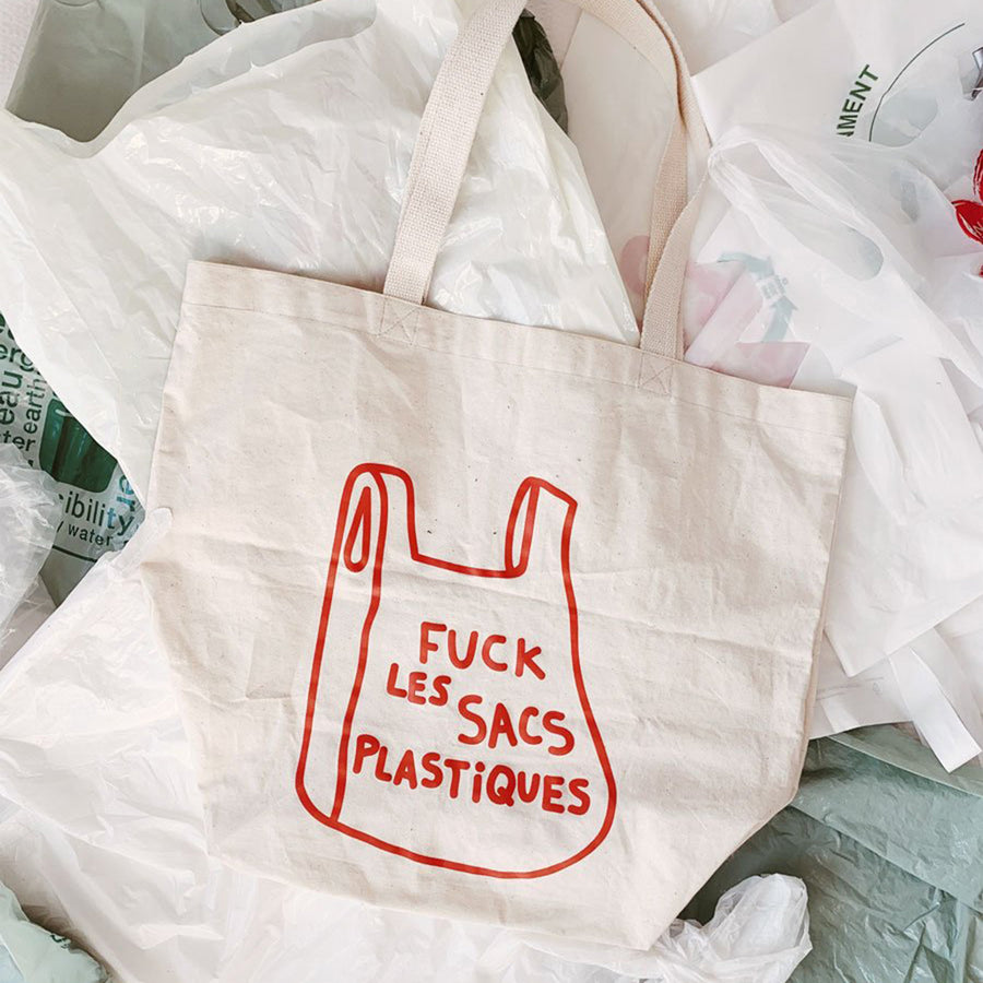 Fuck Plastique Bags Cotton Tote